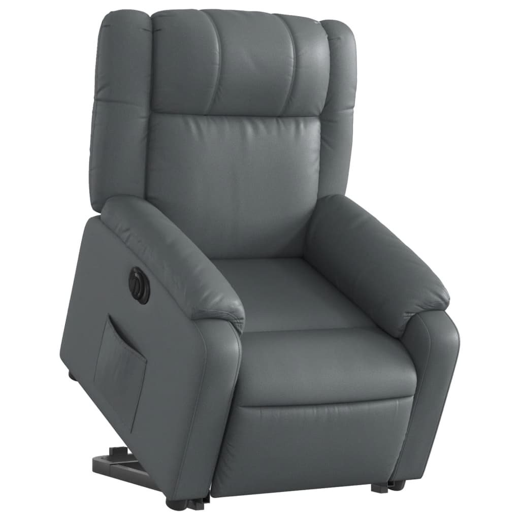 Fauteuil inclinable électrique gris similicuir
