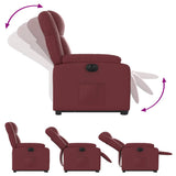 Fauteuil inclinable électrique rouge bordeaux similicuir