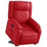 Fauteuil inclinable électrique rouge similicuir