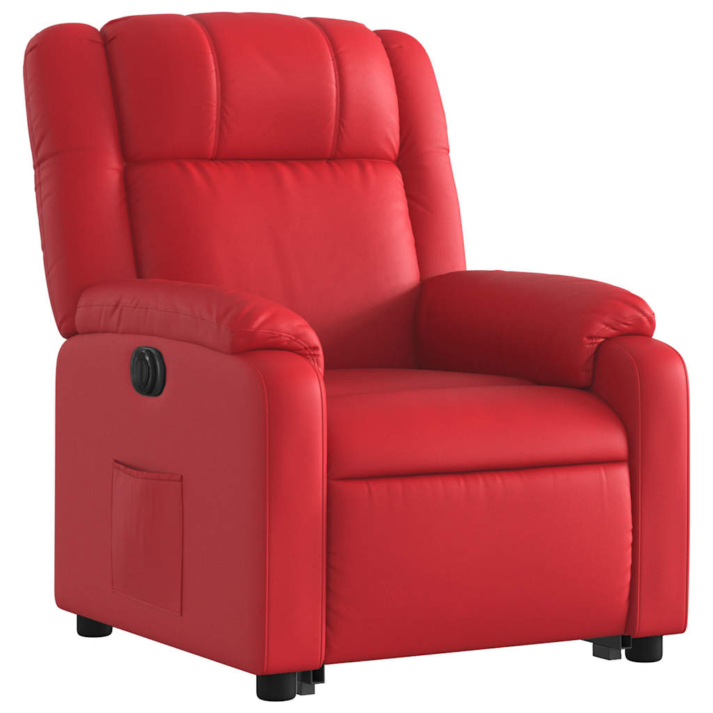 Fauteuil inclinable électrique rouge similicuir