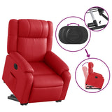 Fauteuil inclinable électrique rouge similicuir