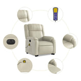 Fauteuil inclinable de massage électrique crème similicuir