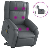 Fauteuil inclinable de massage électrique gris similicuir