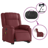 Fauteuil inclinable de massage électrique rouge bordeaux