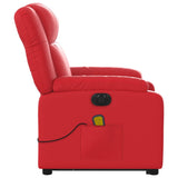 Fauteuil inclinable de massage électrique rouge similicuir