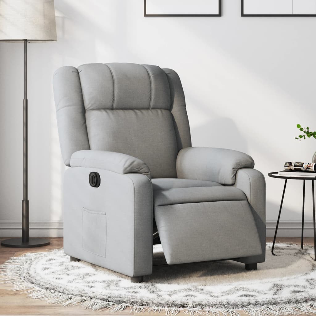 Fauteuil inclinable électrique Gris clair Tissu
