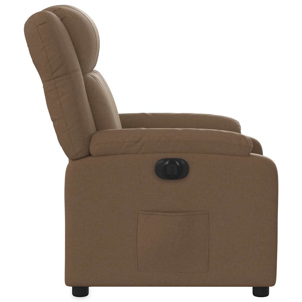 Fauteuil inclinable électrique Marron Tissu