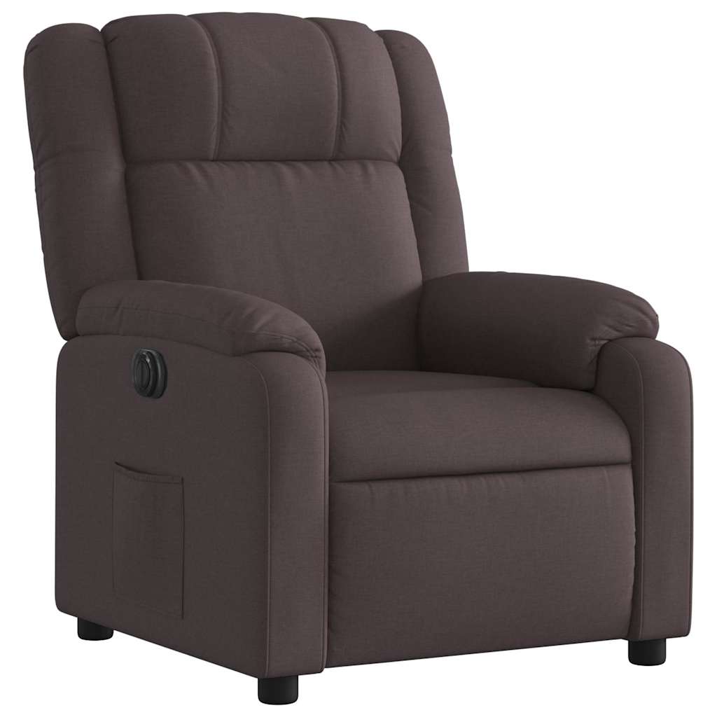 Fauteuil inclinable électrique Marron foncé Tissu