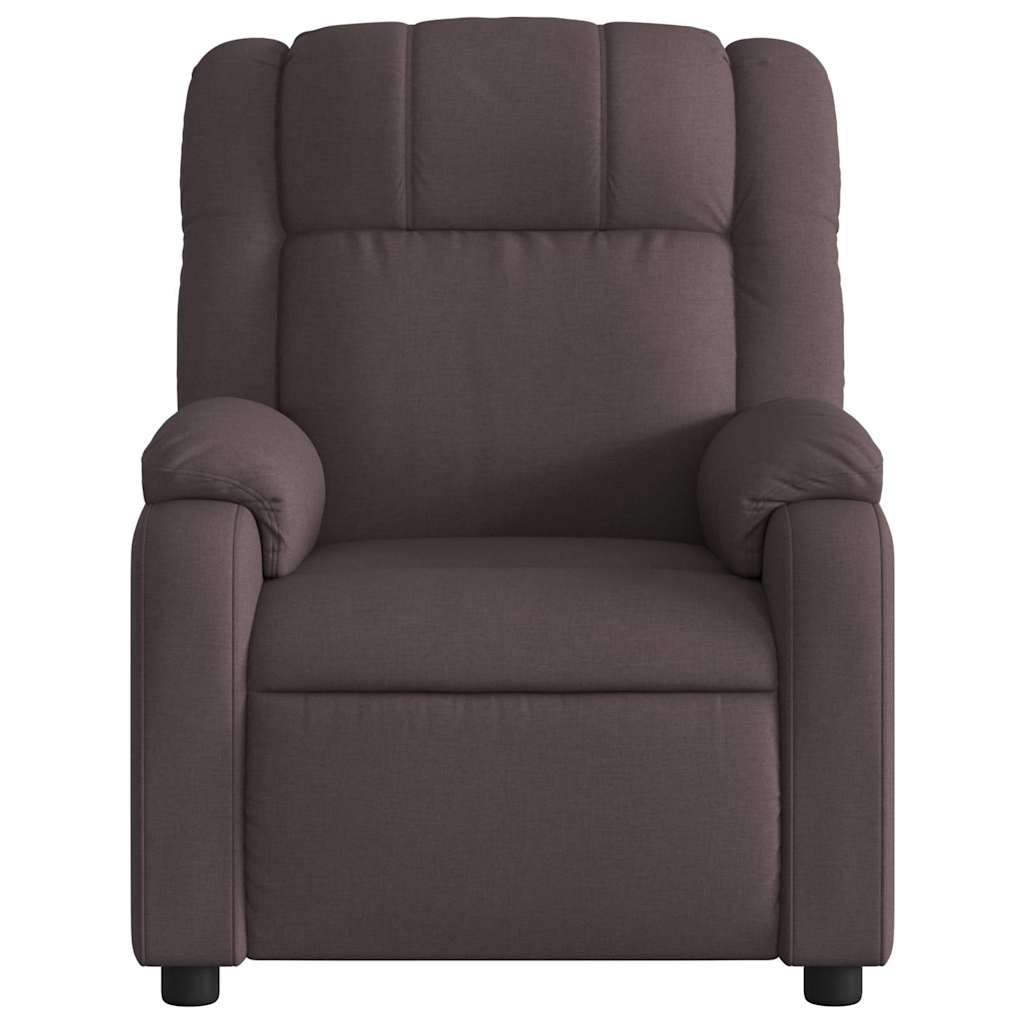 Fauteuil inclinable électrique Marron foncé Tissu