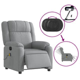 Fauteuil de massage inclinable électrique gris clair tissu