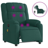 Fauteuil de massage inclinable électrique Vert foncé Tissu