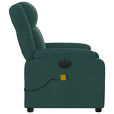 Fauteuil de massage inclinable électrique Vert foncé Tissu