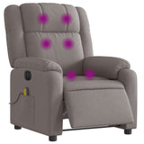 Fauteuil de massage inclinable électrique Taupe Tissu