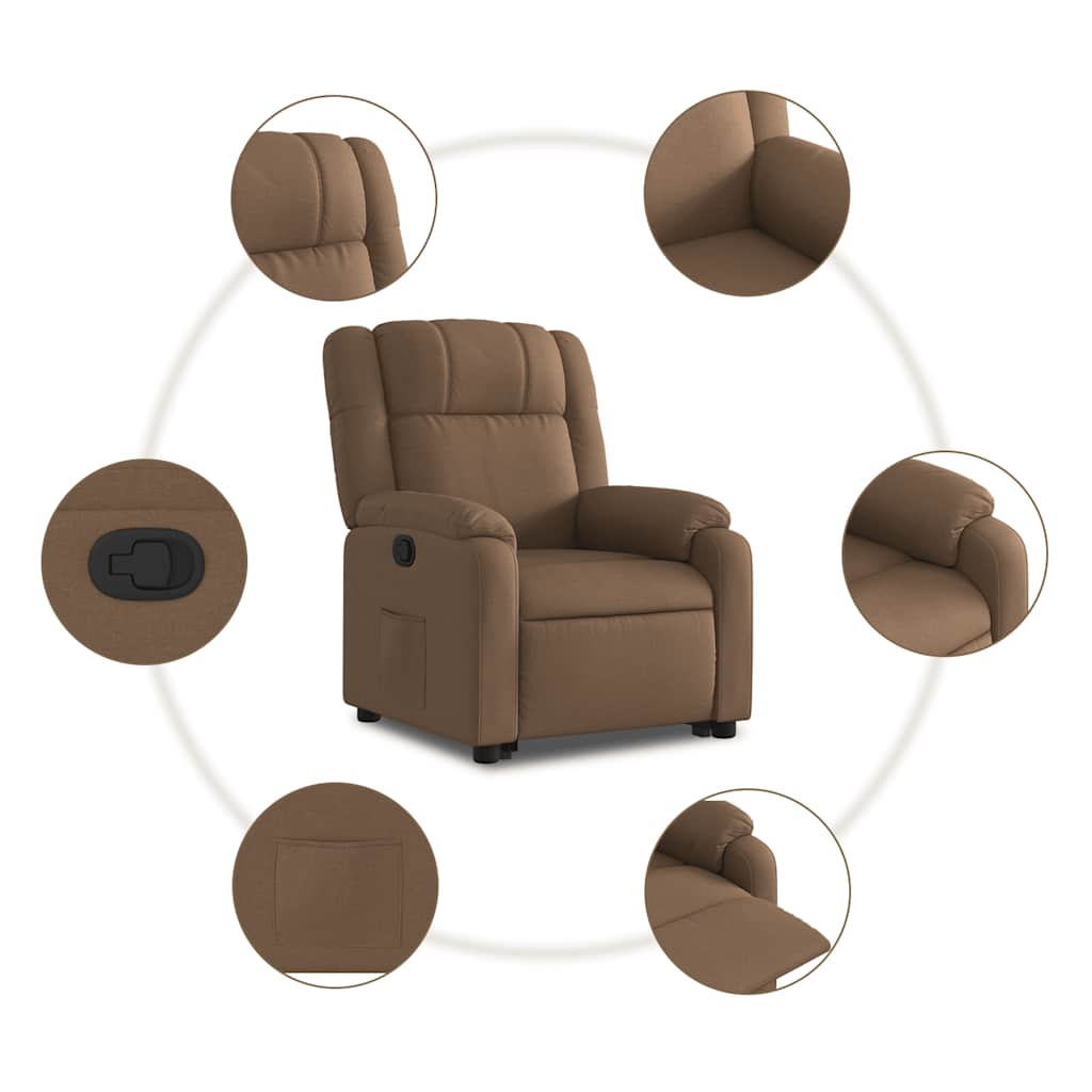 Fauteuil inclinable Marron Tissu