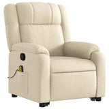 Fauteuil inclinable de massage Crème Tissu