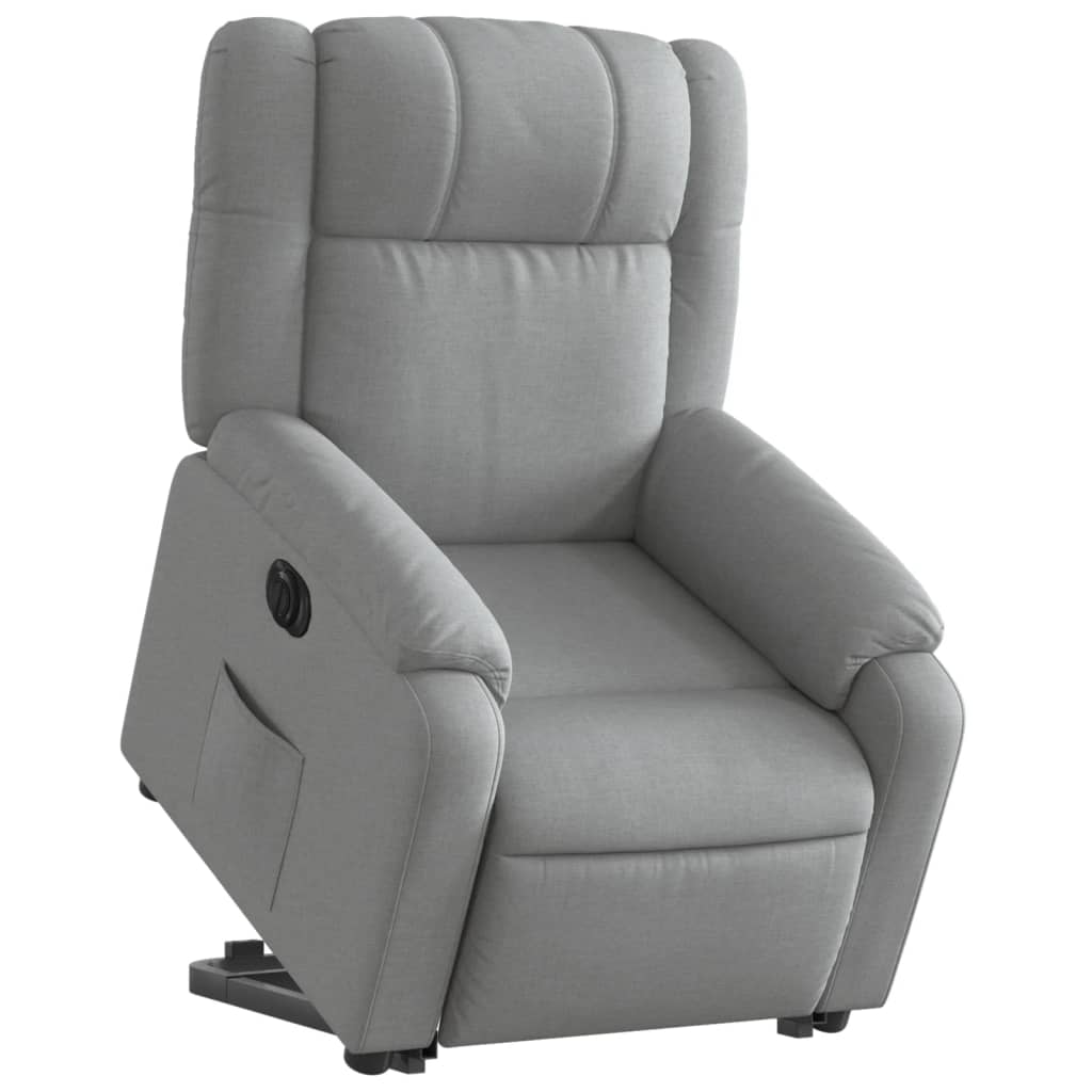 Fauteuil inclinable électrique gris clair tissu
