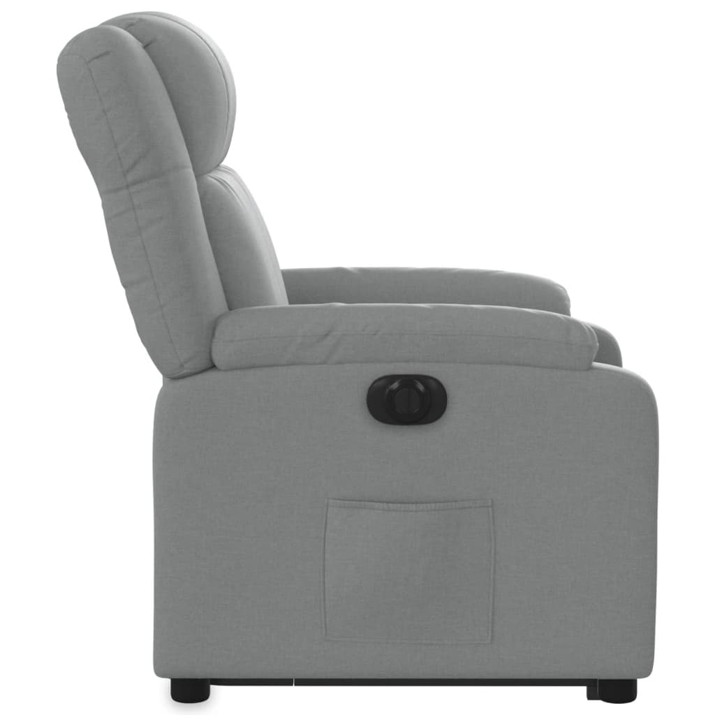 Fauteuil inclinable électrique gris clair tissu