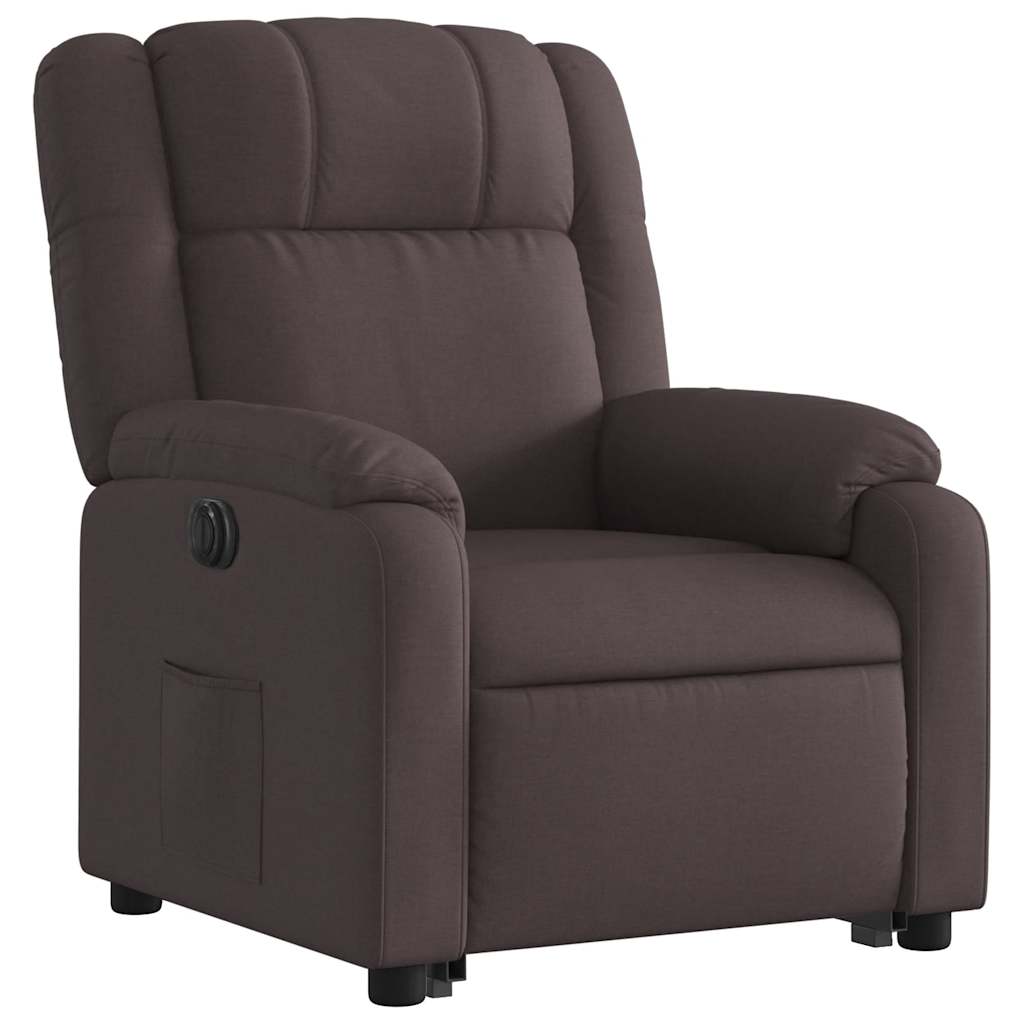 Fauteuil inclinable électrique marron foncé tissu