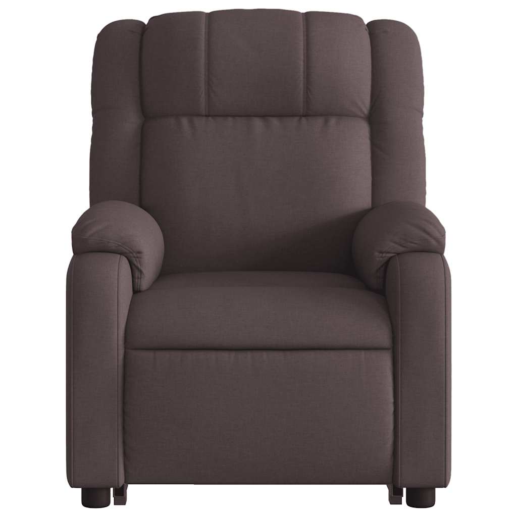 Fauteuil inclinable électrique marron foncé tissu