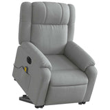 Fauteuil inclinable de massage électrique Gris clair Tissu