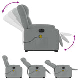Fauteuil inclinable de massage électrique Gris clair Tissu