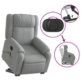 Fauteuil inclinable de massage électrique Gris clair Tissu