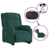 Fauteuil inclinable de massage électrique Vert foncé Tissu