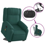 Fauteuil inclinable de massage électrique Vert foncé Tissu