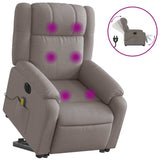 Fauteuil inclinable de massage électrique Taupe Tissu