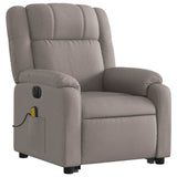 Fauteuil inclinable de massage électrique Taupe Tissu