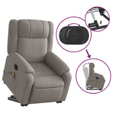 Fauteuil inclinable de massage électrique Taupe Tissu