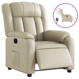 Fauteuil inclinable électrique Crème Similicuir