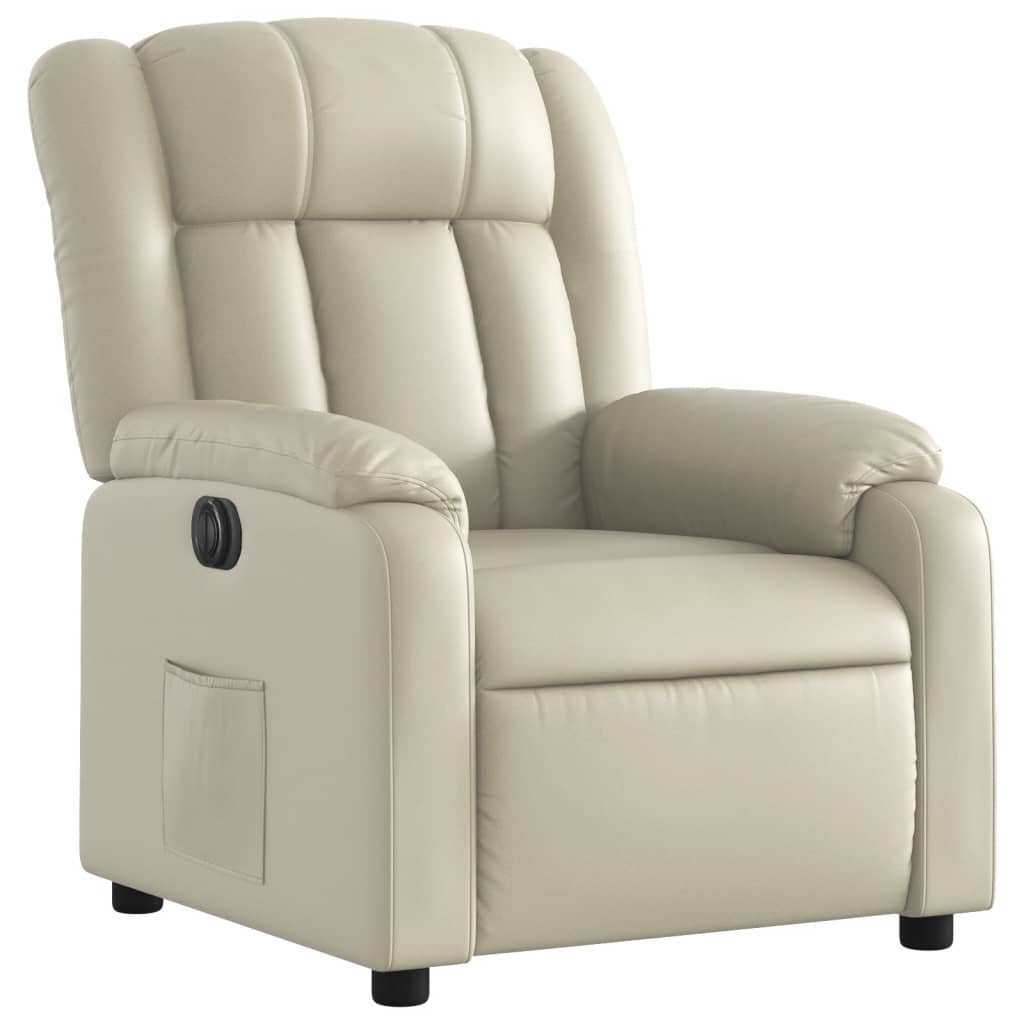 Fauteuil inclinable électrique Crème Similicuir