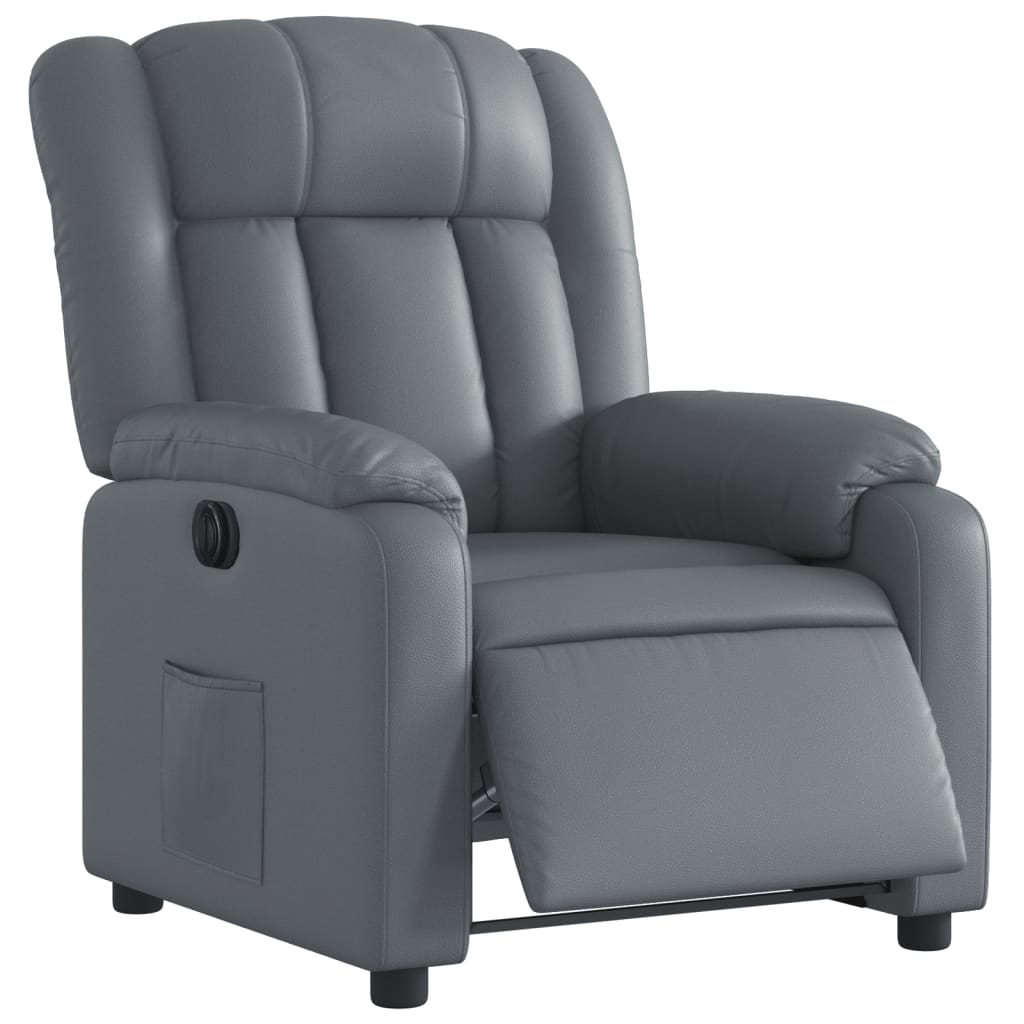 Fauteuil inclinable électrique Gris Similicuir