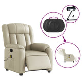 Fauteuil de massage inclinable électrique crème similicuir