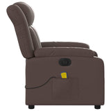 Fauteuil de massage inclinable électrique marron similicuir
