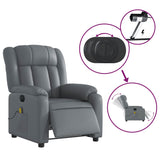 Fauteuil de massage inclinable électrique gris similicuir