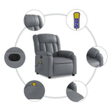 Fauteuil de massage inclinable électrique gris similicuir