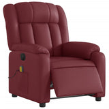 Fauteuil de massage inclinable électrique rouge bordeaux