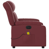 Fauteuil de massage inclinable électrique rouge bordeaux