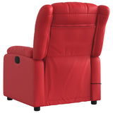 Fauteuil de massage inclinable électrique rouge similicuir