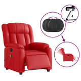 Fauteuil de massage inclinable électrique rouge similicuir