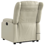 Fauteuil inclinable de massage Crème Similicuir
