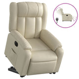 Fauteuil inclinable électrique crème similicuir