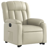 Fauteuil inclinable électrique crème similicuir