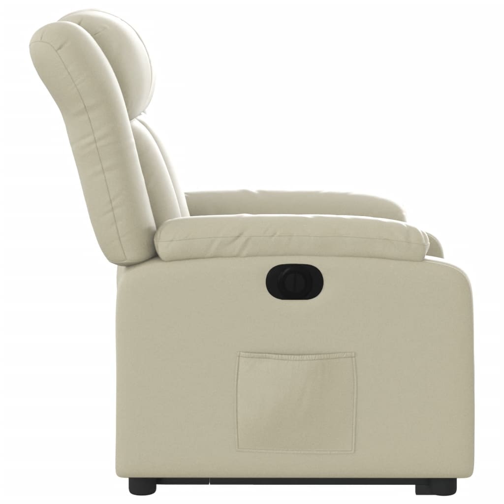 Fauteuil inclinable électrique crème similicuir