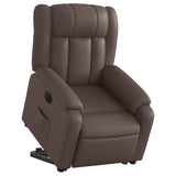 Fauteuil inclinable électrique marron similicuir