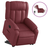 Fauteuil inclinable électrique rouge bordeaux similicuir
