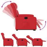 Fauteuil inclinable électrique rouge similicuir