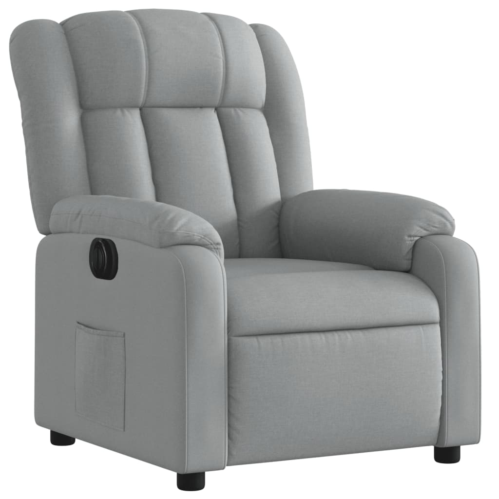 Fauteuil inclinable électrique Gris clair Tissu